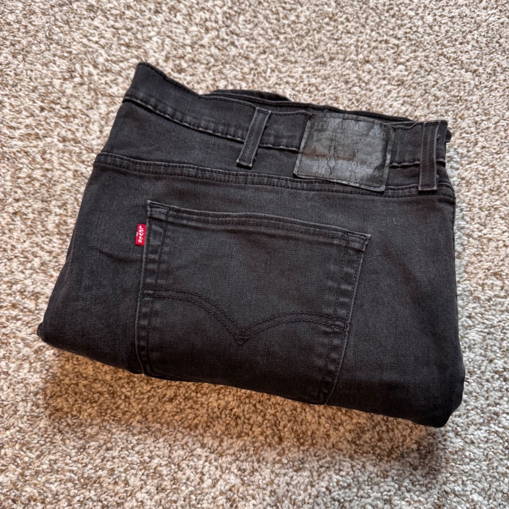 Levi's 514 Men's 48x30 Straight Fit Black Jeans Classic Denim Pants‎
